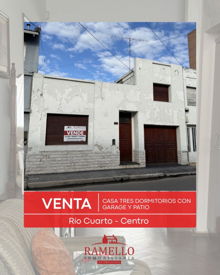 EN VENTA! Casa centrica - Tres dormitorios con garage
