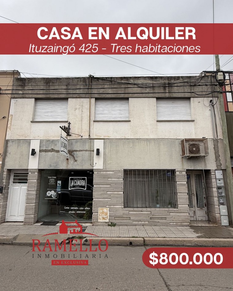 Alquiler - Casa centrica de tres dormitorios 